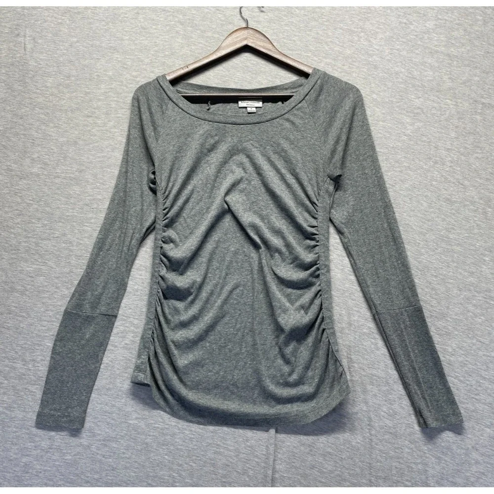 Liz Lange Maternity for Target Shirt Women's S Heather Gray Cotton Ruched Front